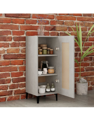 Credenza Grigio Cemento 34,5x34x90 cm in Legno Multistrato
