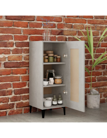 Credenza Grigio Cemento 34,5x34x90 cm in Legno Multistrato