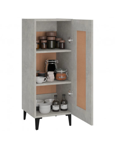 Credenza Grigio Cemento 34,5x34x90 cm in Legno Multistrato