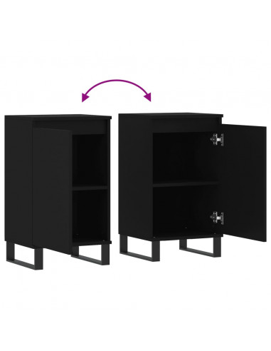Credenze 2 pz Nere 40x35x70 cm in Legno Multistrato