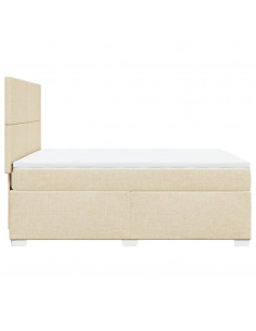 Giroletto a Molle con Materasso Crema 140x200 cm in Tessuto