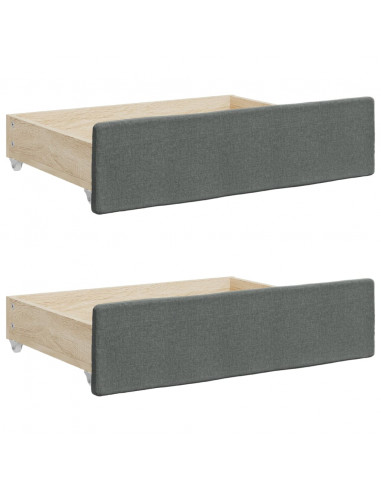 Divano Letto Estraibile Cassetti Grigio Scuro 90x200cm Tessuto