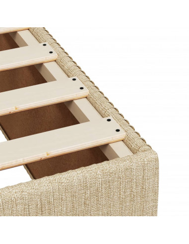 Giroletto a Molle con Materasso Crema 140x200 cm in Tessuto