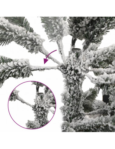 Albero Natale Artificiale Incernierato con Neve Fioccata 120 cm