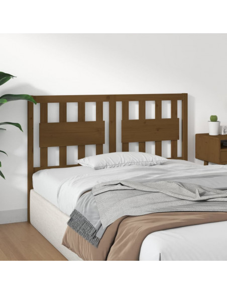Testiera per Letto Miele 145,5x4x100 cm Legno Massello di Pino