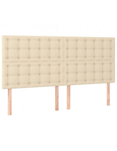 Giroletto a Molle con Materasso Crema 160x200 cm in Tessuto