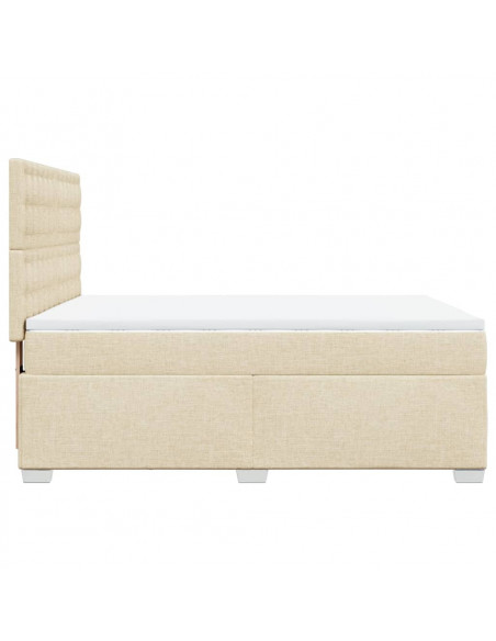 Giroletto a Molle con Materasso Crema 160x200 cm in Tessuto