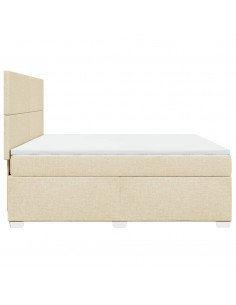 Giroletto a Molle con Materasso Crema 180x200 cm in Tessuto