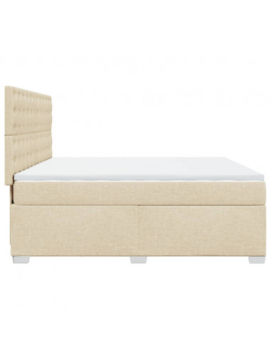 Giroletto a Molle con Materasso Crema 180x200 cm in Tessuto