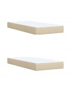 Giroletto a Molle con Materasso Crema 200x200 cm in Tessuto 2