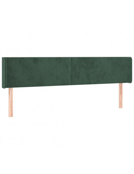 Testiera ad Orecchio Verde Scuro 183x16x78/88 cm in Velluto
