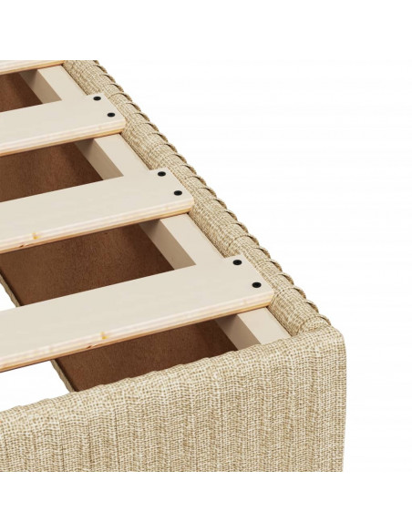 Giroletto a Molle con Materasso Crema 200x200 cm in Tessuto