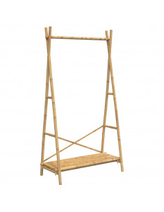 Appendiabiti con Ripiano 102x50x190 cm in Bambù 2