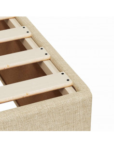 Giroletto a Molle con Materasso Crema 90x190 cm in Tessuto 2