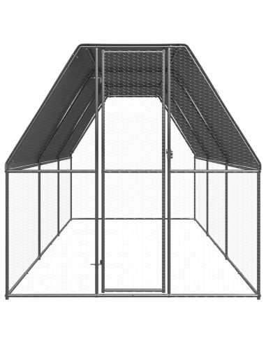 Gabbia per Polli da Esterno 2x6x2 m in Acciaio Zincato