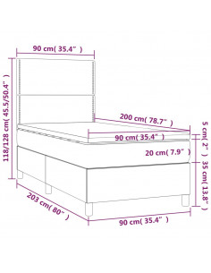 Giroletto a Molle con Materasso Crema 90x200 cm inTessuto 2