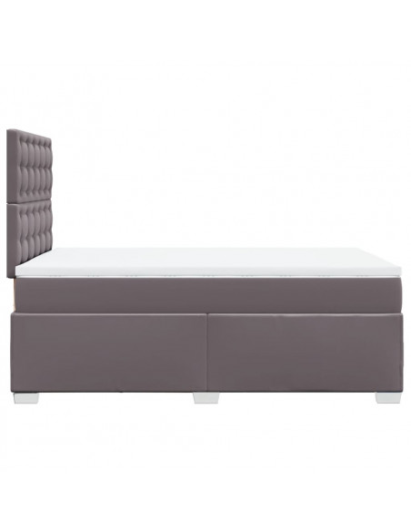 Giroletto a Molle con Materasso Grigio 120x190 cm in Similpelle