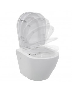 WC Sospeso con Design Senza Bordi in Ceramica Bianca