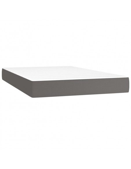 Giroletto a Molle con Materasso Grigio 120x200 cm in Similpelle