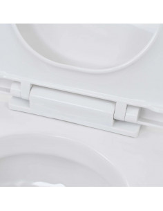 WC a Muro con Sciacquone Nascosto in Ceramica Bianco