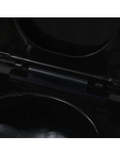 WC a Muro con Sciacquone Nascosto in Ceramica Nera