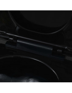 WC a Muro con Sciacquone Nascosto in Ceramica Nera