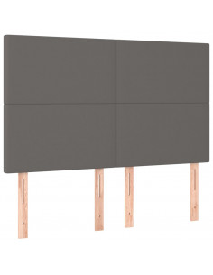 Giroletto a Molle con Materasso Grigio 140x190 cm in Similpelle