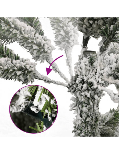 Albero Natale Artificiale Incernierato con Neve Fioccata 270 cm