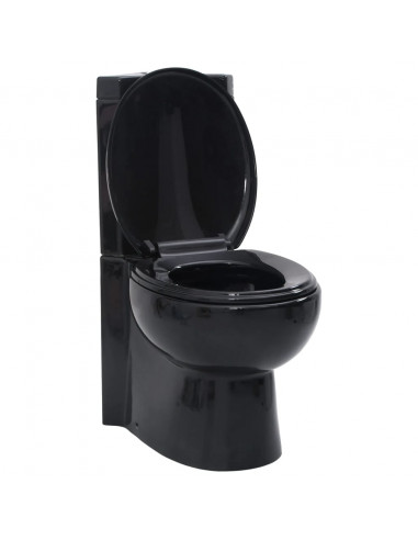 Vaso WC in Ceramica da Bagno ad Angolo Nero