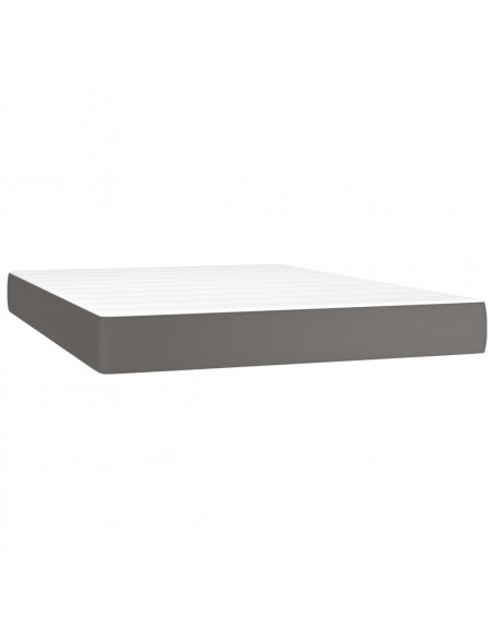 Giroletto a Molle con Materasso Grigio 140x200 cm in Similpelle