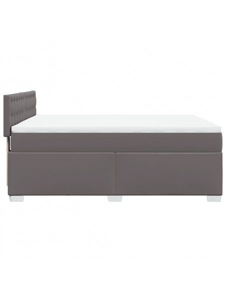 Giroletto a Molle con Materasso Grigio 140x200 cm in Similpelle