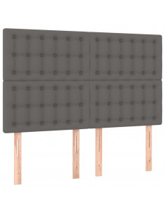 Giroletto a Molle con Materasso Grigio 140x200 cm in Similpelle 2