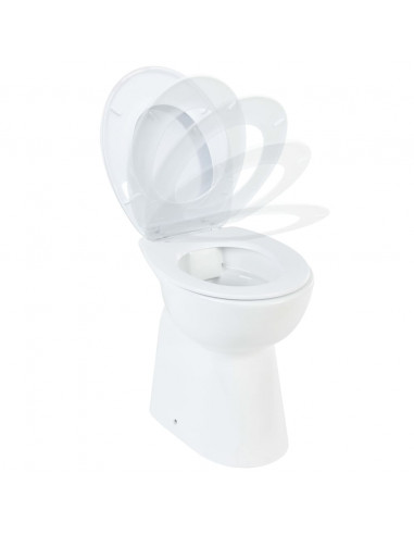 WC Sospeso con Design Senza Bordi 7 cm Più Alto Ceramica Bianca