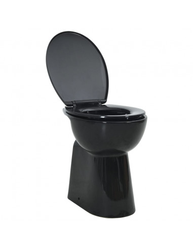 WC Sospeso con Design Senza Bordi 7 cm Più Alto Ceramica Nera