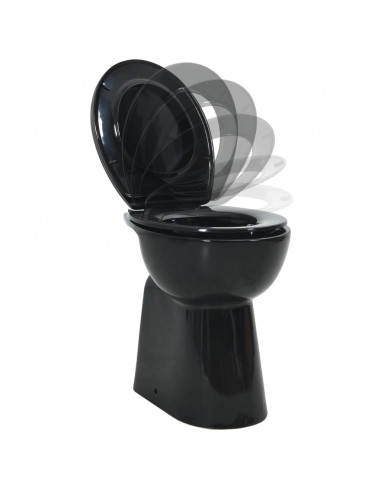 WC Sospeso con Design Senza Bordi 7 cm Più Alto Ceramica Nera