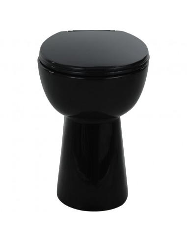 WC Sospeso con Design Senza Bordi 7 cm Più Alto Ceramica Nera