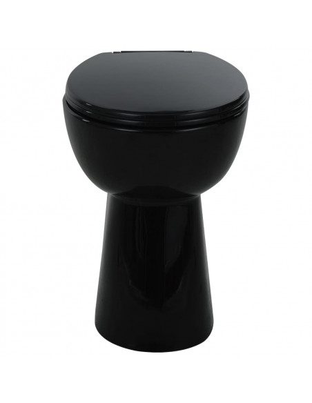 WC Sospeso con Design Senza Bordi 7 cm Più Alto Ceramica Nera
