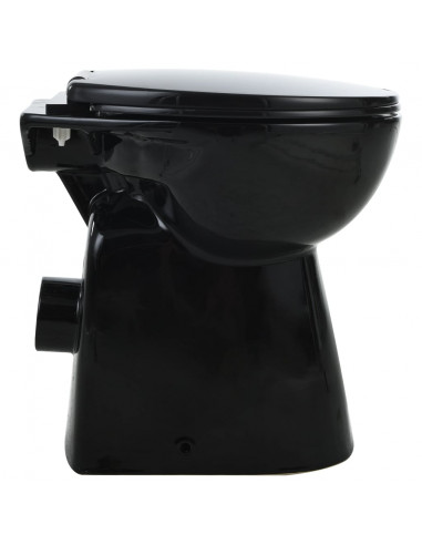 WC Sospeso con Design Senza Bordi 7 cm Più Alto Ceramica Nera