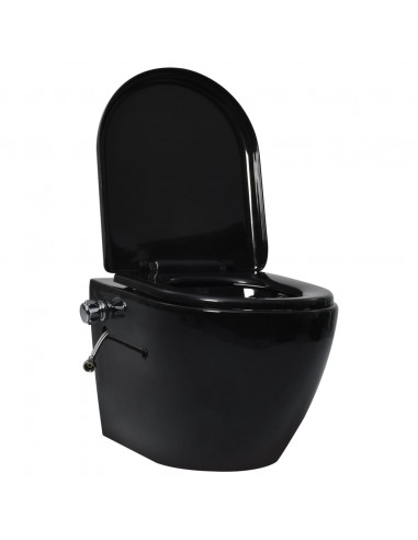 Toilette senza Bordo Sospesa con Funzione Bidet Ceramica Nera