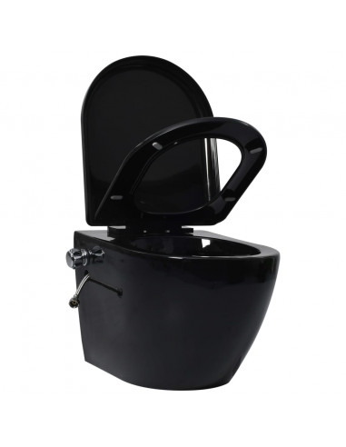 Toilette senza Bordo Sospesa con Funzione Bidet Ceramica Nera
