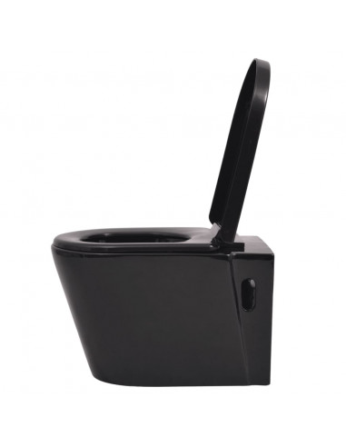 WC Sospeso in Ceramica Nera