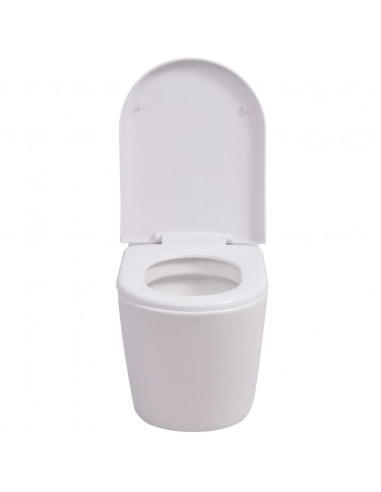 WC a Muro con Sciacquone Nascosto in Ceramica Bianco