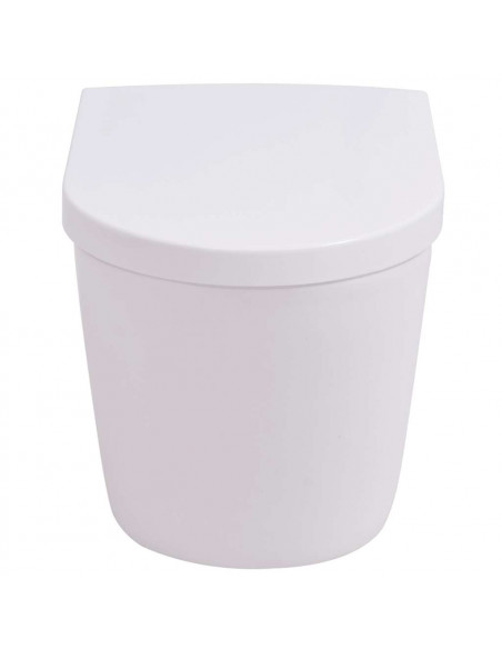 WC a Muro con Sciacquone Nascosto in Ceramica Bianco