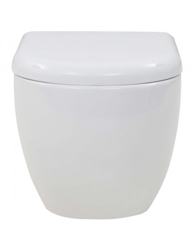 WC a Muro con Sciacquone Nascosto in Ceramica Bianco