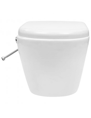 WC a Muro senza Bordo con Sciacquone Nascosto Ceramica Bianco