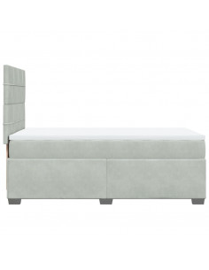 Giroletto a Molle con Materasso Grigio Chiaro 100x200cm Velluto