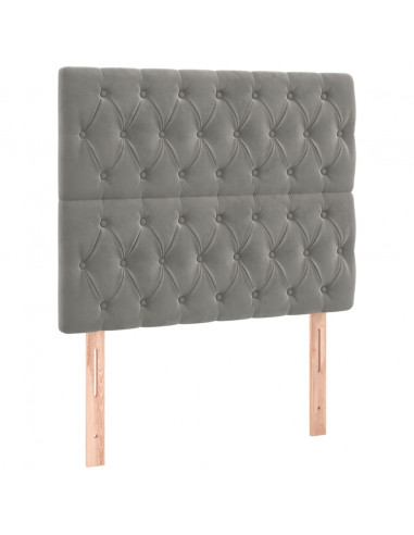 Giroletto a Molle con Materasso Grigio Chiaro 100x200cm Velluto