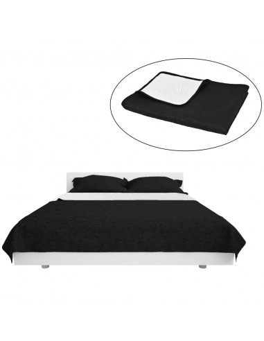 Copriletto Double-Face Trapuntato 220x240 cm Nero e Bianco