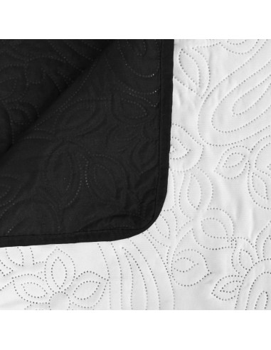 Copriletto Double-Face Trapuntato 220x240 cm Nero e Bianco