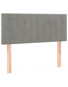 Giroletto a Molle con Materasso Grigio Chiaro 120x190cm Velluto